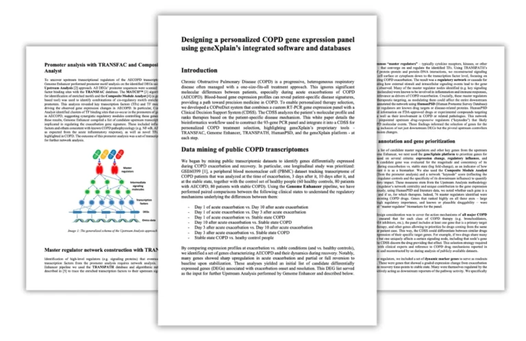 Designing a personalized COPD gene expression panel