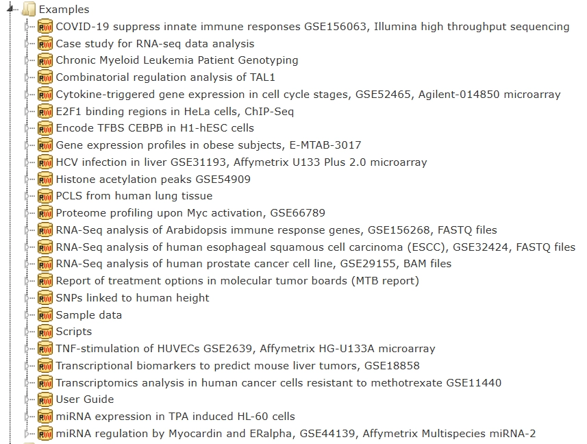 geneXplain platform Introduction, Load data, Analyze any sequence for TFBSs (GTRD) 15. Stored Output Examples From Different Input Data Sets