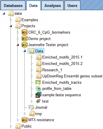geneXplain platform Introduction, Load data, Analyze any sequence for TFBSs (GTRD) 17. Define The Hierarchical Organization Of Your Folders