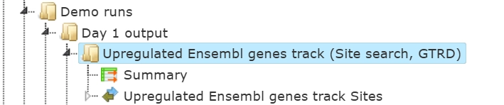 geneXplain platform Introduction, Load data, Analyze any sequence for TFBSs (GTRD) 19. The Results Folder