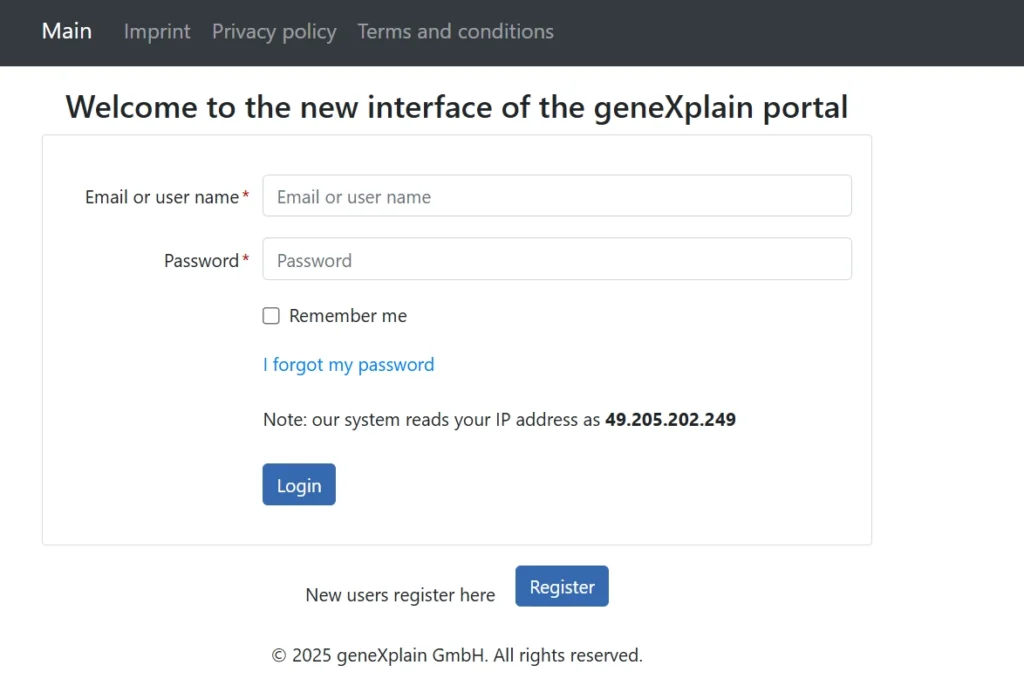 geneXplain platform Introduction, Load data, Analyze any sequence for TFBSs (GTRD) Login Illustration 1024x679